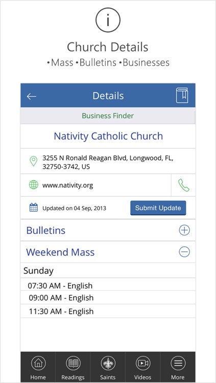 Catholic Mass Times Church Directory