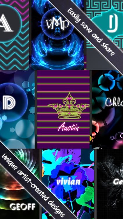 Neon Monogram - Designer Wallpaper, Icon Skin Monograms and Customized Backgrounds