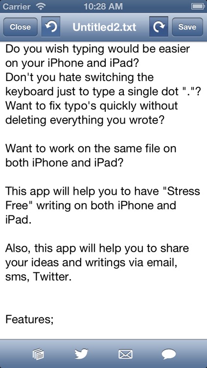 Social writer: Fast keyboard to write plain text drafts
