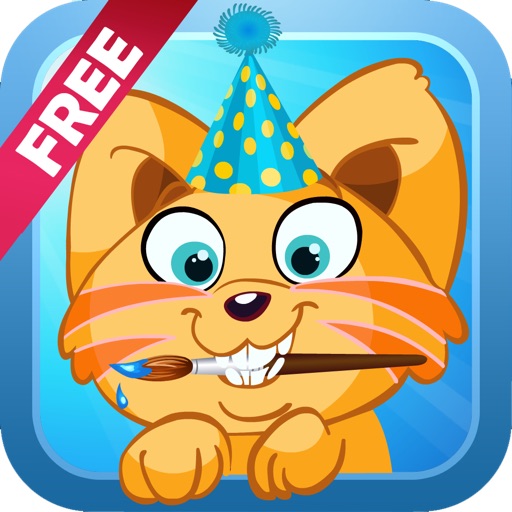 Paint & Dress up your pets - drawing, coloring and dress up game for kids FREE Icon