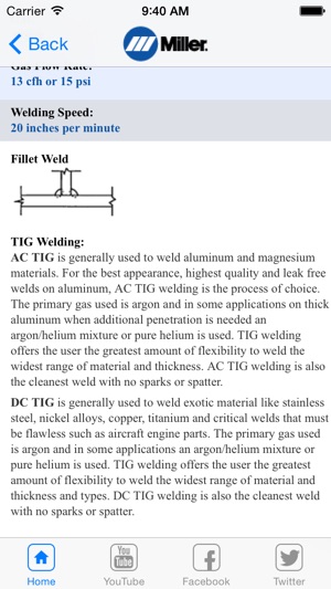 Miller Weld Setting Calculator On The Iphone Screenshots