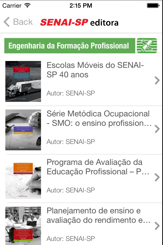 Livros SENAI SP screenshot 2