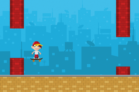 Jack The Jumpy Skateboard Kid - Red cap boy escape game with 8-bit graphics screenshot 2