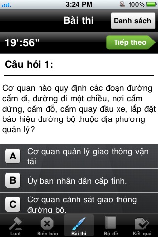 Trắc nghiệm Luật giao thông screenshot 3