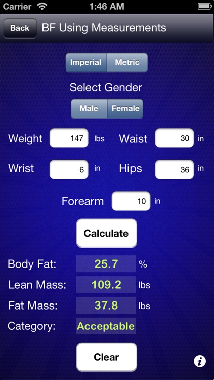 Body Fat - Calculator