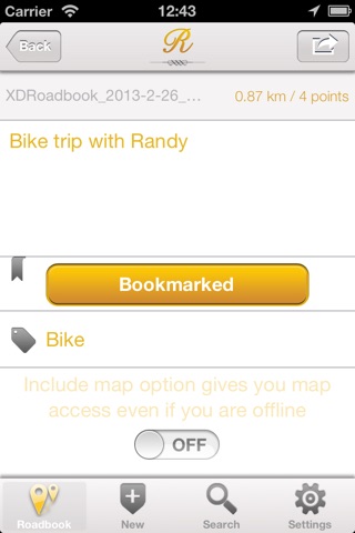 Roadbook screenshot 2