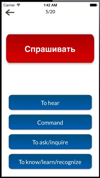 Luna Russian Verbs Test