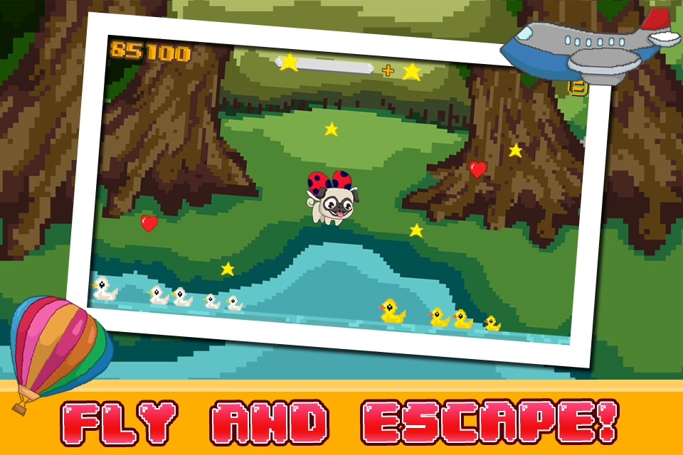 Le Pugbug Fly! -  Adventure Run of a Tiny Flying Puppy Pug Ladybug screenshot 4