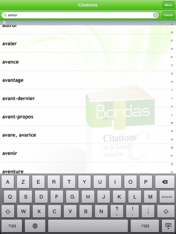 BORDAS 5000 Citations, le dictionnaire des citations de la langue française HD screenshot 4