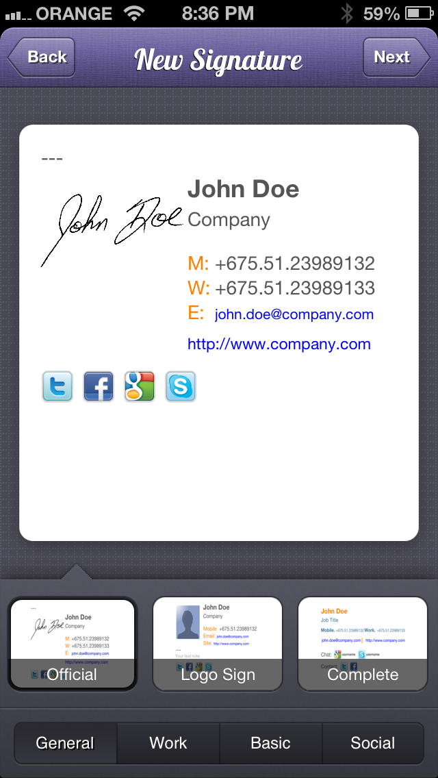 Signatures - Give your email personality Screenshot 2