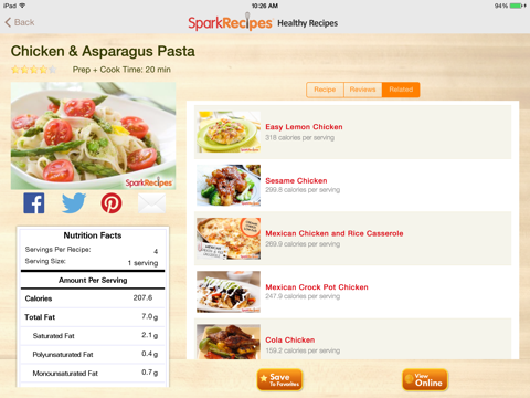 Healthy Recipes by SparkRecipes for iPad screenshot 3