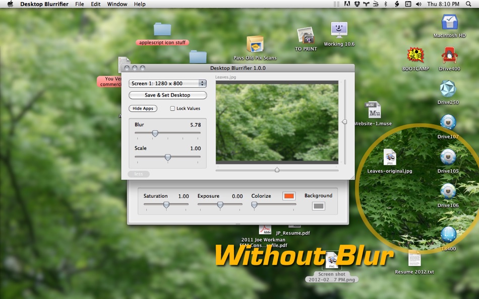 #1. Desktop Blurrifier (macOS) Podle: Foil, Graphics, & More