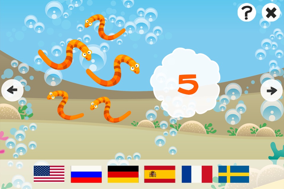 Ocean Counting Game for Children: Learn to count the numbers 1-20 in 7 languages screenshot 3