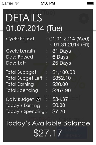 Budget Today - Know your daily balance screenshot 2