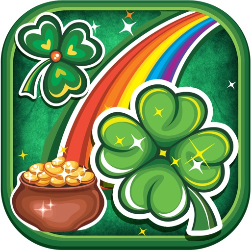 Happy St. Patrick's Day: Pot Of Gold Lucky Four-Leaf Clover Challenge Icon