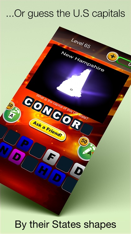 Quiz Pic - US States & Capitals. Educational Trivia Game For All Ages