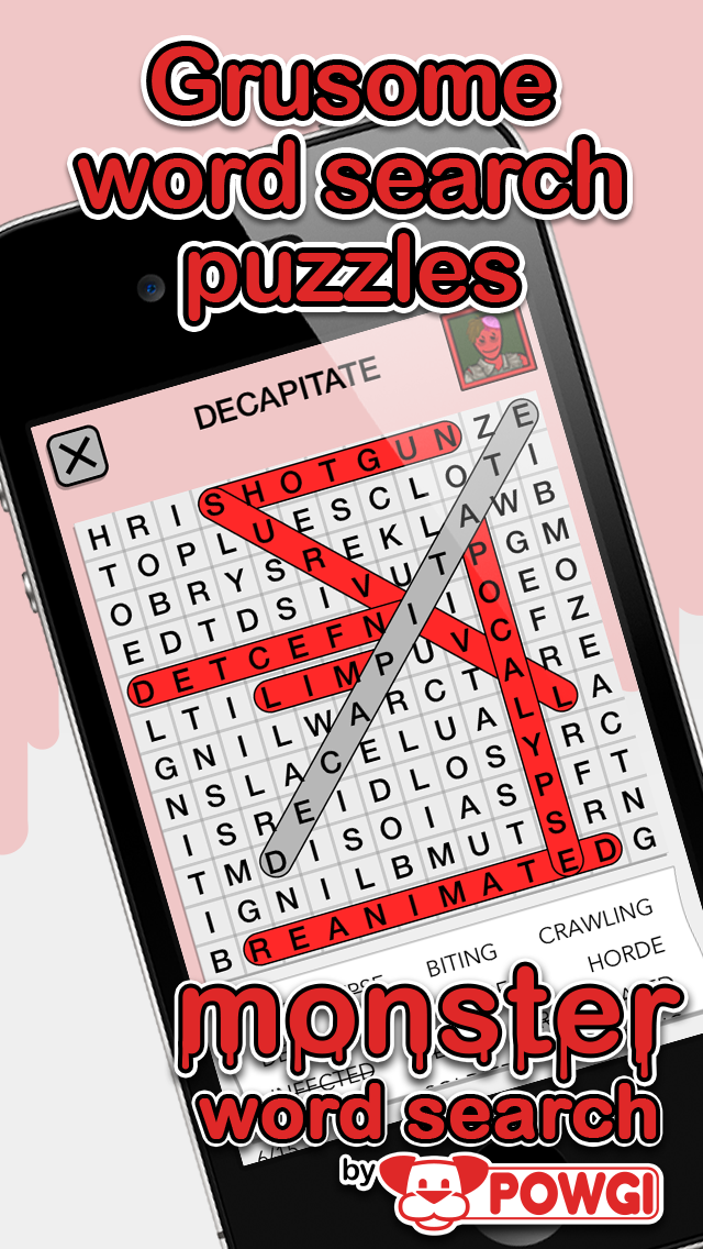 Monster Word Search by POWGI screenshot 1