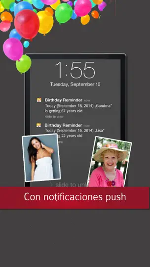 Captura de pantalla de Calendario De Cumpleaños & Cuenta Atrás - Con Notificaciones Push en iPhone 4