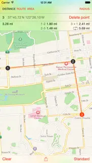 map tools - area, distance, radius and angle measurement iphone screenshot 1