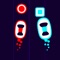 Control the red car and the blue car at the same time