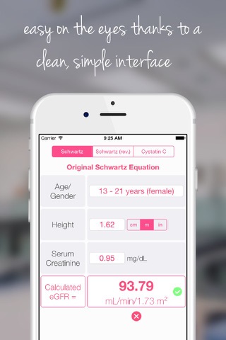 Ped eGFR screenshot 3