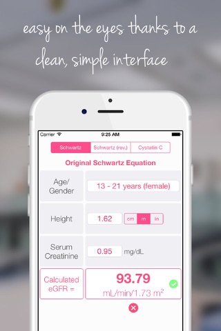 Ped eGFR screenshot 3