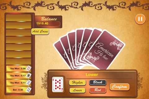 American HiLo Casino Card Master - Best Las Vegas casino game screenshot 2