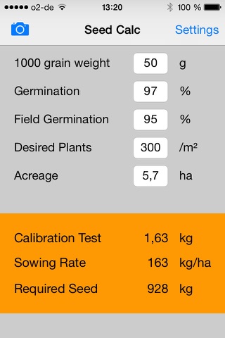 Seed Calc screenshot 2