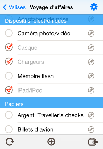 Suitcase things checklist screenshot 2
