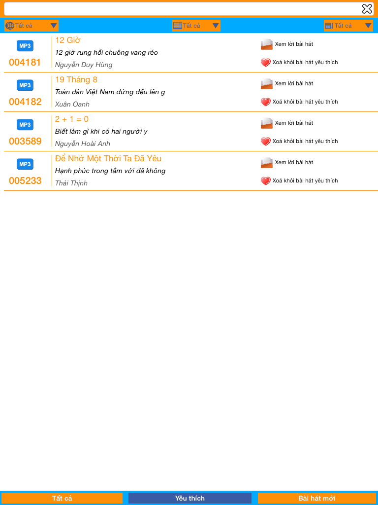 Karaoke List 2015