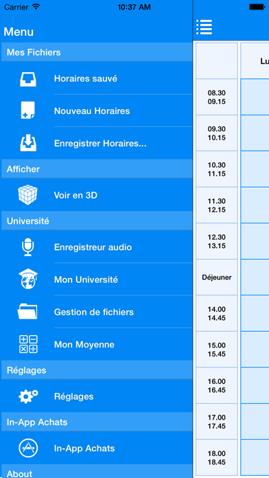 Screenshot #1 pour Horaires des Cours