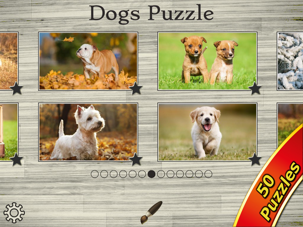 Dog Puzzles - Jigsaw Puzzle Game for Kids with Real Pictures of Cute Puppies and Dogs