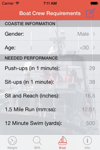 Coast Guard Fitness Calculator screenshot 3