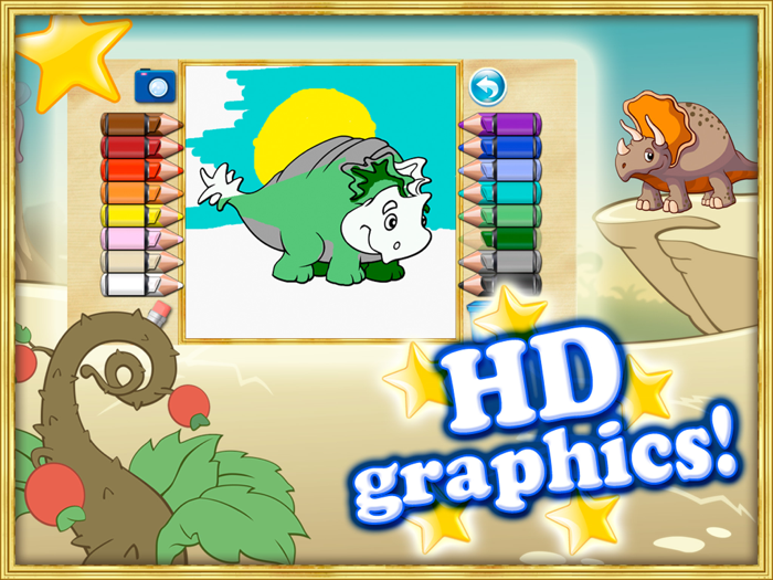Coloring books for toddlers HD - Colorize jurassic dinosaurs and stone age animals