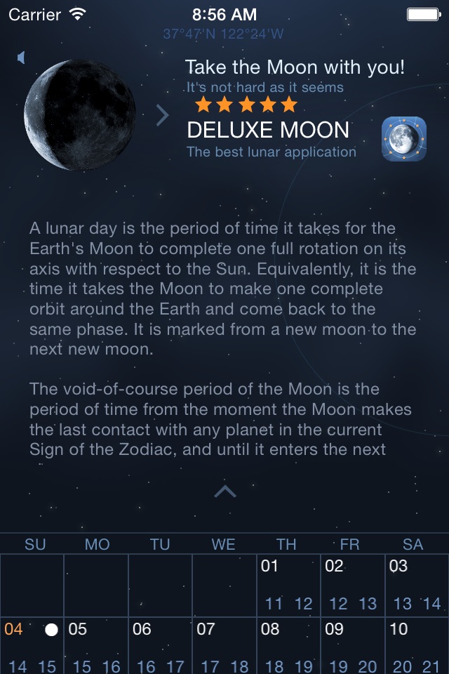 Moon Days - Lunar Calendar and Void of Course Times screenshot 3