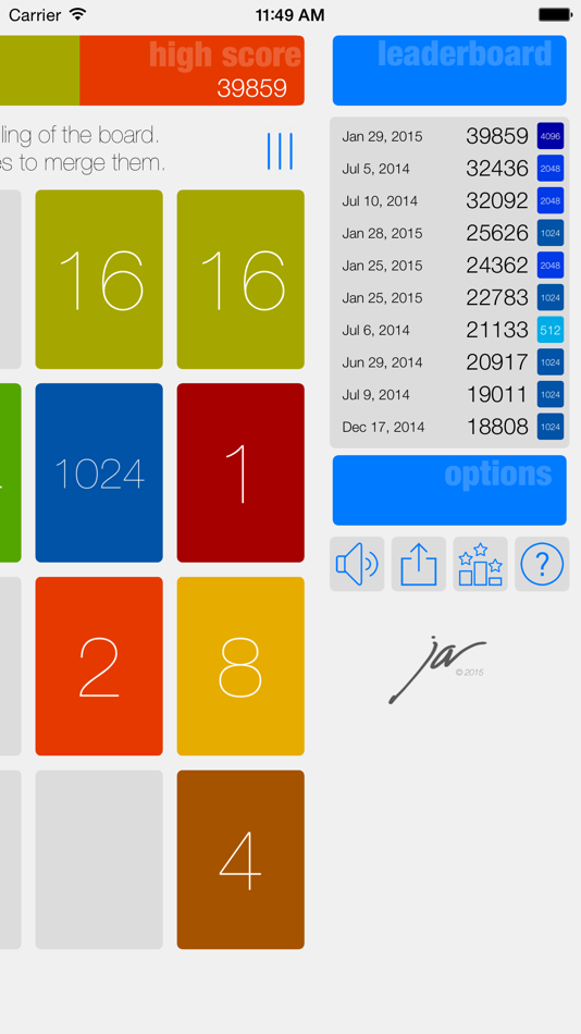 #2. Fusion 2048 (iOS) 由: Jacques-Andre REGNIER