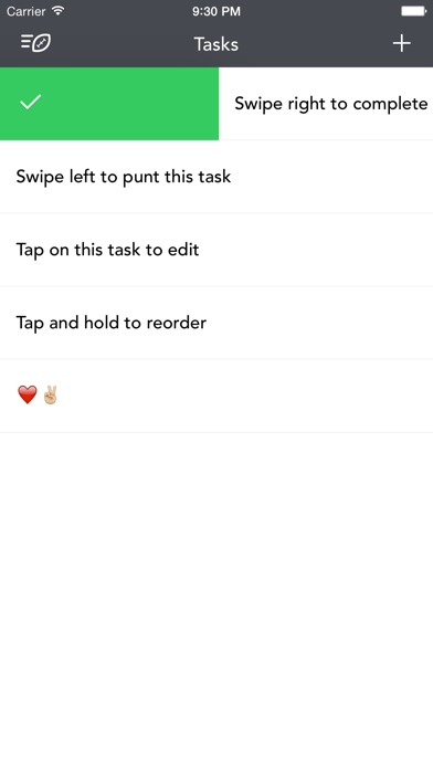 Punt – Simple task list iPhone screenshot 3 - Productivity app