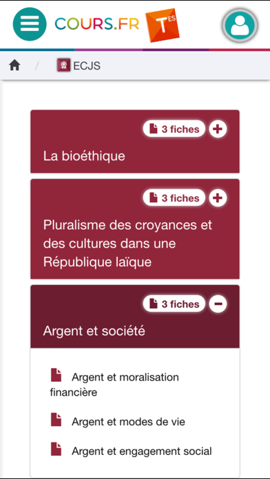 Screenshot #2 pour Cours.fr TES