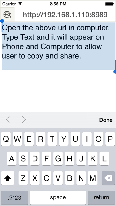 Screenshot #3 pour Keyboard Free -pour transférer du texte sur le wifi
