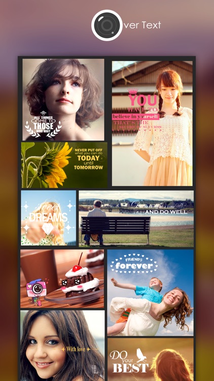 Over Text Artwork - Photo Editor of Text On Photo, Caption Editor and Text Quote for Instagram