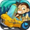 Drive me bananas, an amazing endless driver, where monkeys drive a very special taxi through a crazy city