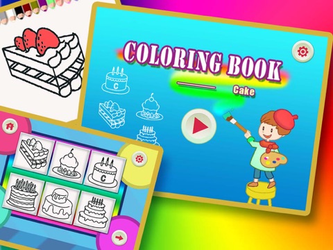 Скриншот из Coloring Book 4 about cakes - Designed for kids in Preschool or Kindergarden