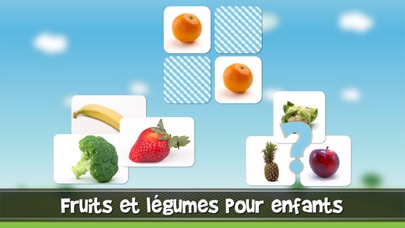 Screenshot #1 pour Jeu pour les enfants avec les fruits et légumes Français - Photos, des quiz et jeu de mémoire Les tout-petits