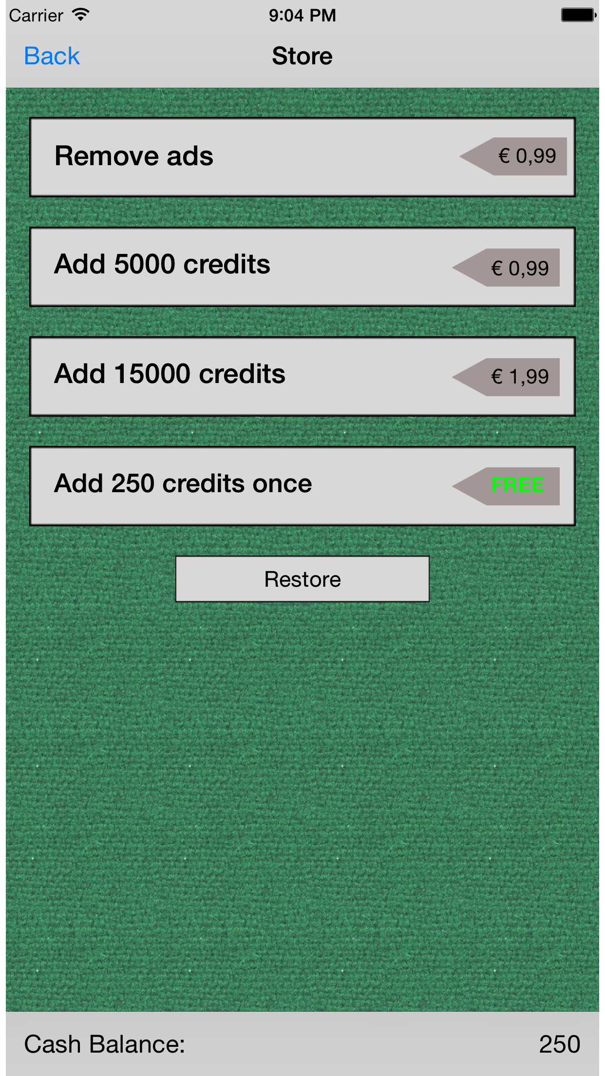 Black Jack for Watch screenshot 3