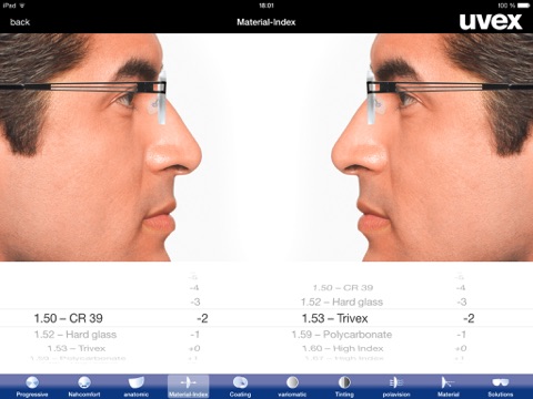uvex RX App – guidance tool for uvex prescription safety spectacles app screenshot 3