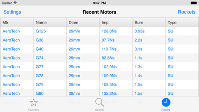 Screenshot #2 pour ThrustCurve to-go