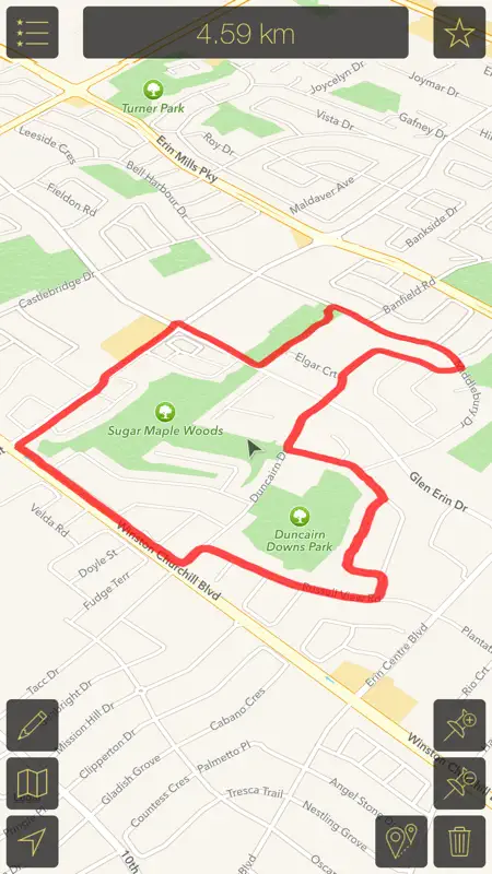 Map Calculator 2.0 - Measure Distance & Area, Map a Walk, Run or Bike Ride screenshot 1 of 5
