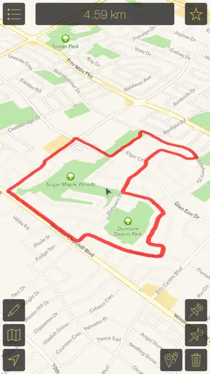 Map Calculator 2.0 - Measure Distance & Area, Map A Walk, Run Or Bike Ride iPhone Ekran Görüntüsü 1