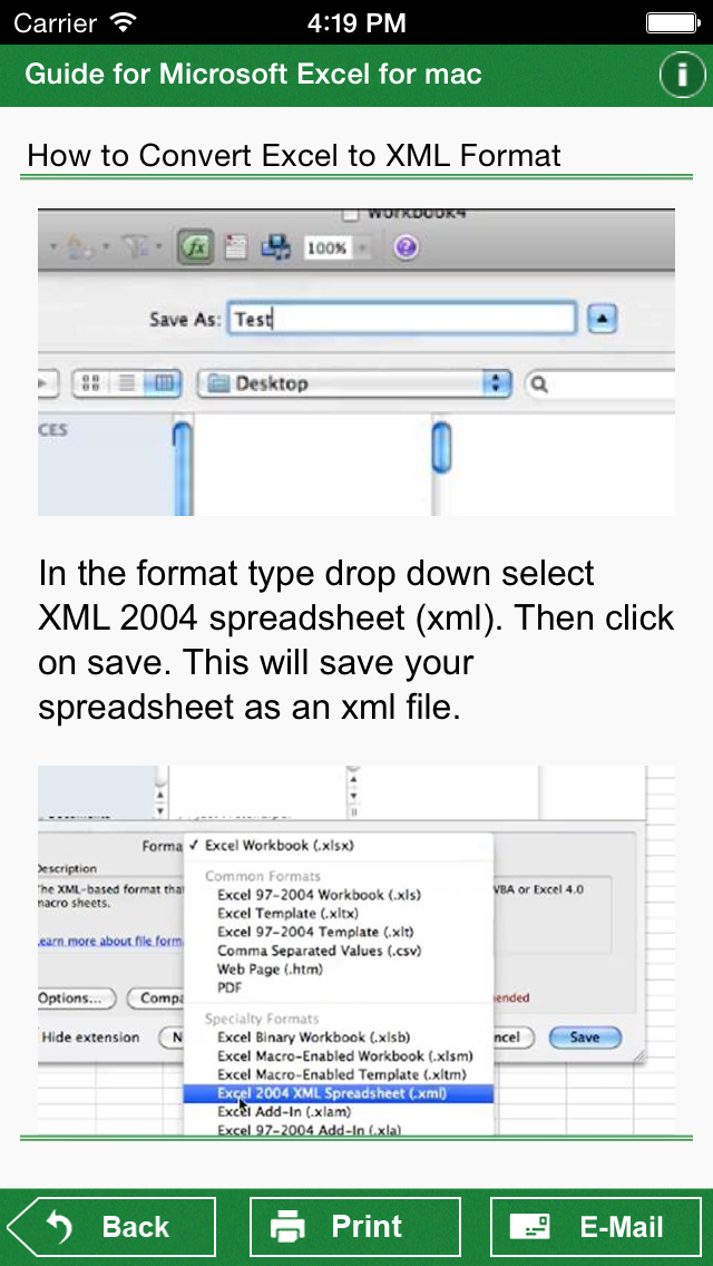 指南为Microsoft Excel的Mac screenshot