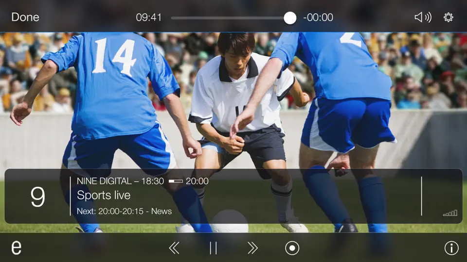 Capture d'écran de EyeTV Mobile sur iPhone 4
